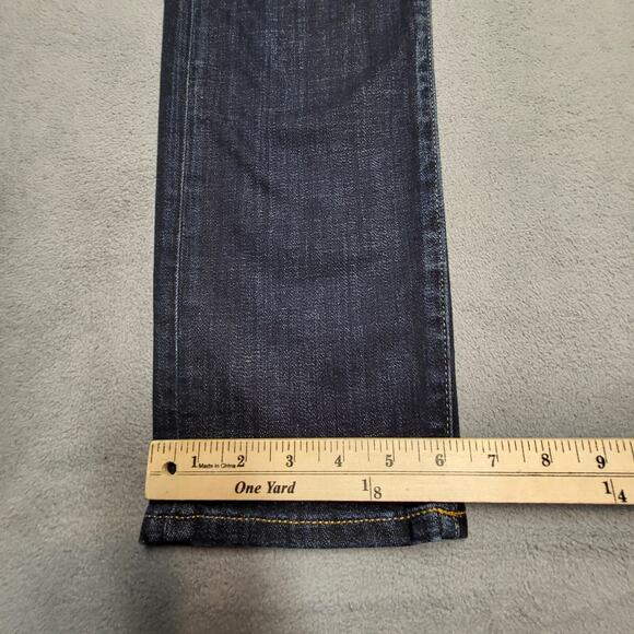 Lucky Brand Jeans Mens 32x32 Blue Slim Straight Distressed Denim - Picture 6 of 10